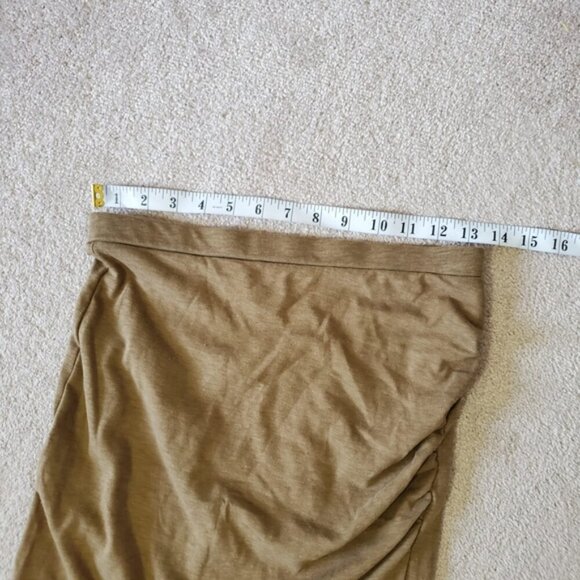 Nordstrom Leith Mustard Ruched Pull On Pencil Skirt XS - Picture 5 of 7